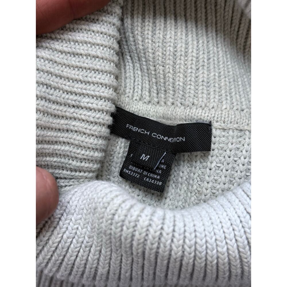 FRENCH CONNECTION gray 100% cotton sleeveless Mozart turtleneck sweater top - Picture 4 of 6